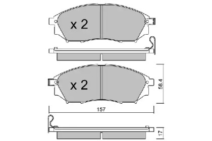 Комплект тормозных колодок (AISIN: BPRE-1011)